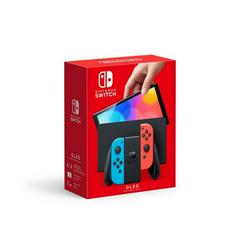 Nintendo Switch OLED with Blue and Red Joy-Con - (CIB) (Nintendo Switch)