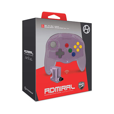 Hyperkin Admiral Clear Purple Wireless Controller For N64/PC/Mac/Android/Switch/Switch lite